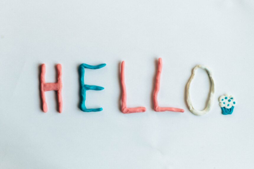 photo of orange yellow and red hello molding clay